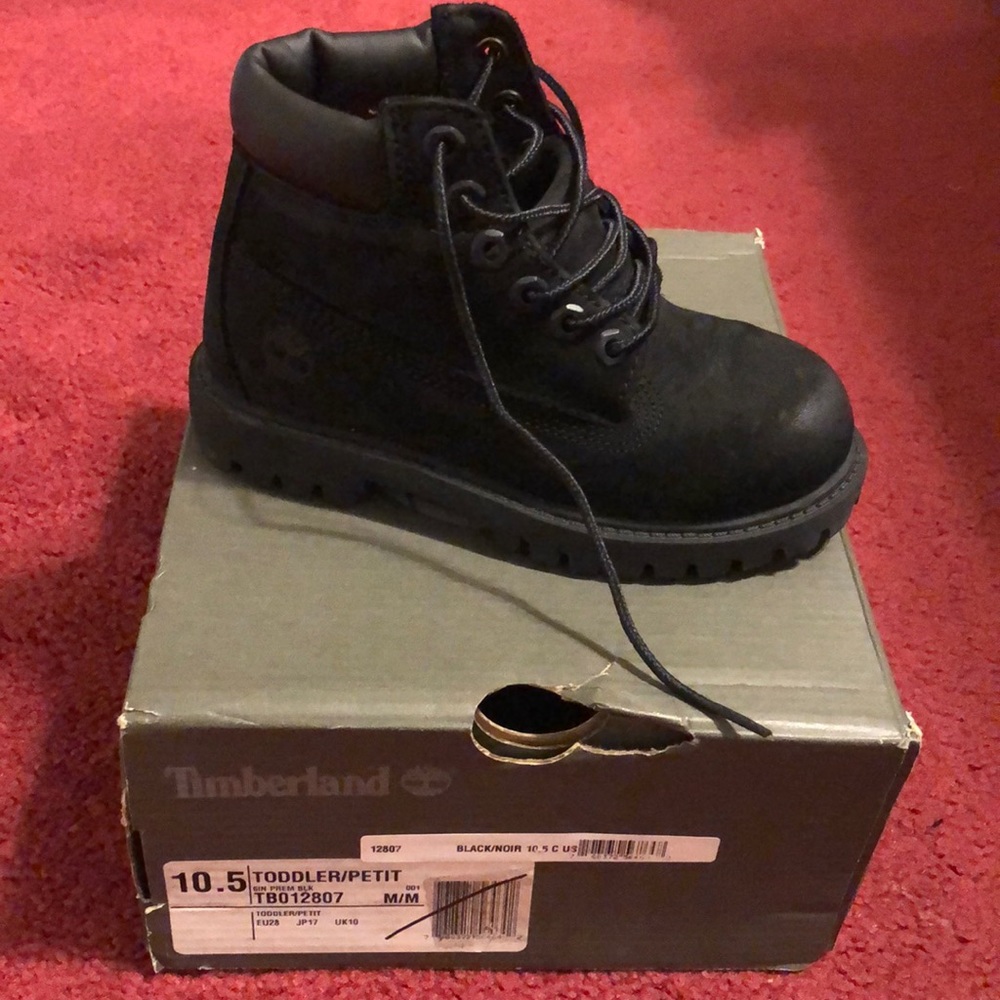 Timberland- Black boots, size 10T